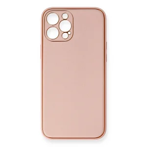 İphone 12 Pro Max Kılıf Coco Deri Silikon Kapak - Pembe
