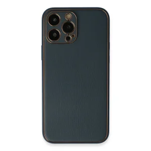 İphone 13 Pro Kılıf Coco Deri Silikon Kapak - Mavi