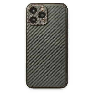 İphone 13 Pro Max Kılıf Coco Karbon Silikon - Füme