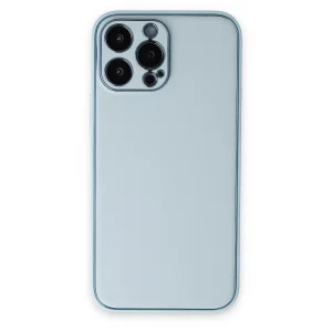 İphone 14 Pro Kılıf Coco Deri Silikon Kapak - Sky Blue