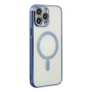 İphone 14 Pro Max Kılıf Magneticsafe Lazer Silikon - Sierra Blue