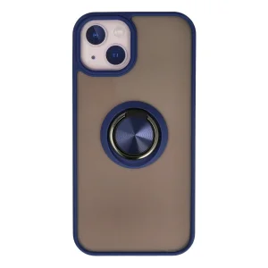 İphone 15 Kılıf Montreal Yüzüklü Silikon Kapak - Lacivert