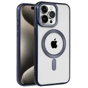 İphone 15 Pro Max Kılıf Kronos Magsafe Kapak - Lacivert