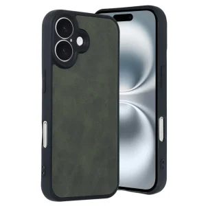 İphone 16 Kılıf Aras Deri Kapak - Koyu Yeşil
