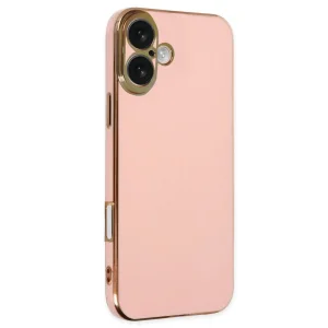 İphone 16 Kılıf Volet Silikon - Pembe