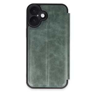 İphone 16 Plus Kılıf Flip Cover - Koyu Yeşil