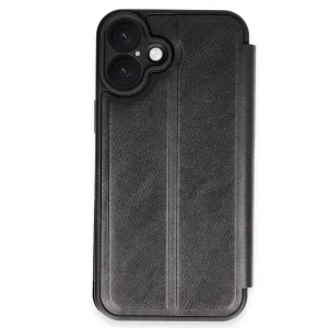 İphone 16 Plus Kılıf Flip Cover - Siyah