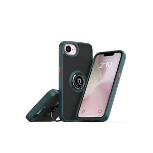 İphone 16e Kılıf Montreal Yüzüklü Silikon Kapak - Yeşil