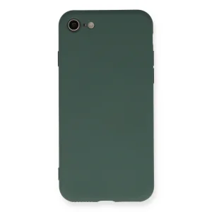 İphone 7 Kılıf Nano İçi Kadife Silikon - Koyu Yeşil