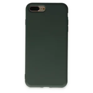 İphone 7 Plus Kılıf Nano İçi Kadife Silikon - Koyu Yeşil