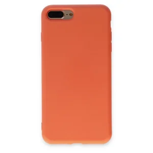 İphone 7 Plus Kılıf Nano İçi Kadife Silikon - Turuncu