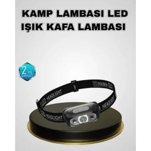 IPX5 Su Geçirmez Şarjlı LED Kafa Feneri | Hareket Sensörlü, Ayarlanabilir 60° Far