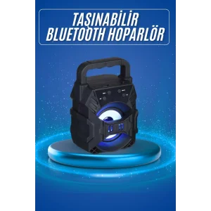 Işıklı Bluetooth Hoparlör Ses Bombası Taşınabilir Yüksek Ses Kaliteli Radyo Özelliği
