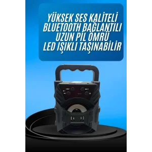Işıklı Bluetooth Hoparlör Ses Bombası Taşınabilir Yüksek Ses Kaliteli Radyo Özelliği