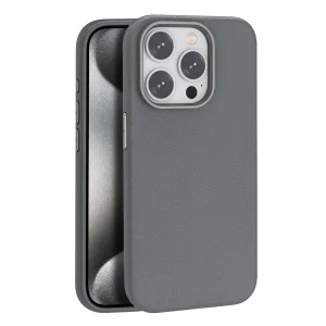 Joko İphone 15 Pro Max Kılıf Wonder Deri Magsafe Kapak - Titan Gri