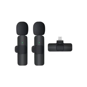 K9 Kablosuz Yaka Mikrofonu Lightning 2’li Mini Mikrofon Youtube Tik Tok 2 Adet