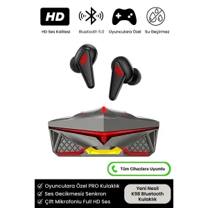 K98 Pro Oyuncu HD Ses Mikrofonlu Işıklı Metal Kasa iOS Android Uyumlu Bluetooth Kablosuz Kulaklık