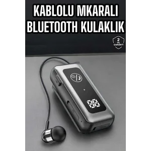 Kablolu Bluetooth Kulaklık Kulak İçi Stereo Mikrofonlu Dijital Göstergeli