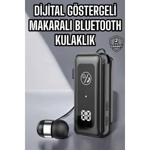 Kablolu Makaralı Bluetooth Kulaklık Uzun Pil Ömrü Dijital Göstergeli