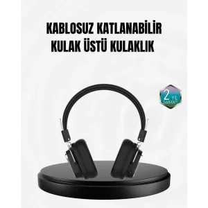 Kablosuz Bluetooth Kulak Üstü Kulaklık Kristal Ses Kalitesi ve Ergonomik Yapı