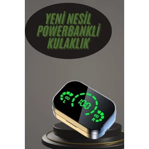 Kablosuz Bluetooth Kulaklık Çift Telefon Destekli Powerbankli Dijital Göstergeli