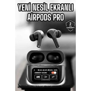 Kablosuz Bluetooth Kulaklık Ekranlı Uzun Şarj Süreli ANC Destekli