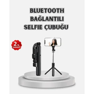Kablosuz Bluetooth Selfie Çubuğu – 360° Dönebilir Başlık, Taşınabilir ve Şık Tasarım