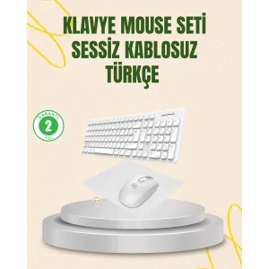 Kablosuz Klavye ve Mouse Seti - Ergonomik Tasarım, Sessiz Kullanım, Geniş Uyumluluk