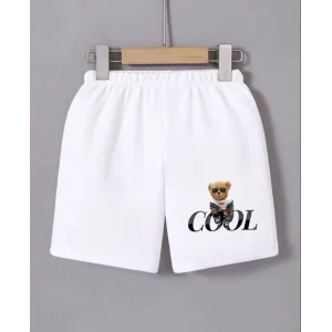 Kadın Beli Lastikli Baskılı Mini Şort - Beyaz