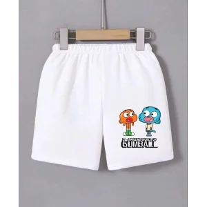 Kadın Beli Lastikli Baskılı Mini Şort - Beyaz