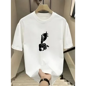 Kadın T-Shirt Bisiklet Yaka Kısa kol Baskılı tişört - Beyaz