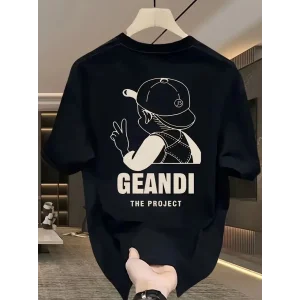 Kadın T-Shirt  GANDHI The Project Baskılı Kısa Kollu tişört - Siyah