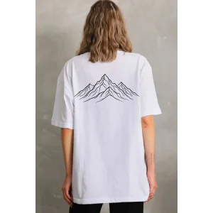 Kadın T-Shirt Nihilist Penguen Baskılı Bisiklet Yaka Kısa kol yazlık Tişört - Beyaz