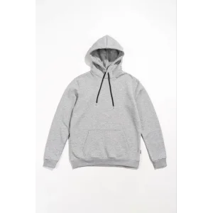 Kadın Uzun Kol Kapşonlu Basic Sweatshirt hoodie - Gri