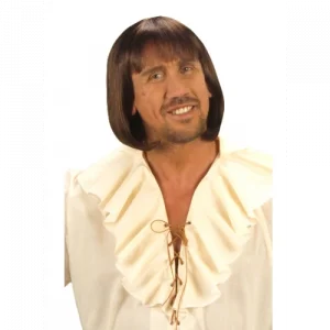 Kahve Renk Erkekler İçin Kısa Ortaçağ Peruğu