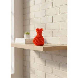 Kalpli Turuncu Dekoratif Vazo 11 cm Modern Şık Masaüstü Aksesuar