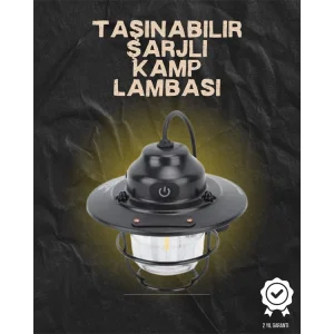 Kamp ve Bahçe İçin Retro LED Fener – Sıcak Işık, Uzun Ömürlü Batarya
