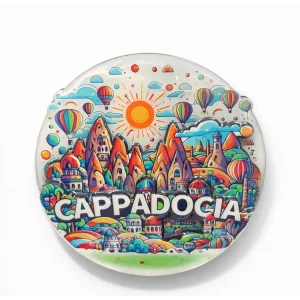 Kapadokya Temalı Ahşap Buzdolabı Magneti Model 3