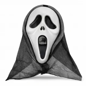 Kapşonlu Çığlık Maskesi Scream Maskesi - Hayalet Maskesi 33x21 Cm