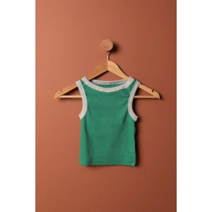 Kaşkorse Kumaş Halter Yaka Kadın Bluz-Yeşil