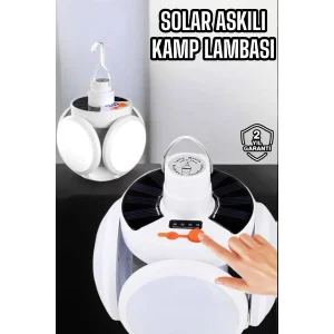 Katlanabilir Taşınabilir Kamp Lambası Işıldak Beyaz Işık Güneş Enerjili Solar Aydınlatma