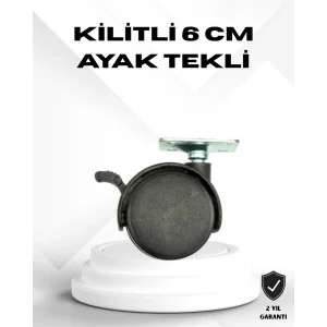 Kilitli 6 cm Masa Ayağı Tekli Döner Tekerlek