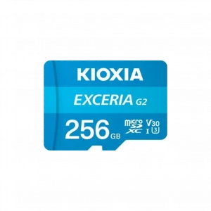 KIOXIA 256GB ExceriaG2, LMEX2L256GG2, U1 V30 4K,  CL10, 100Mb/s, MicroSD Kart Bellek (SD Adaptörlü)