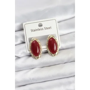 Kırmızı Badem Model Vintage Kadın Küpe