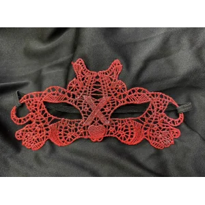 Kırmızı Dantel Masquerade Maskesi Çift Taraflı 10 No