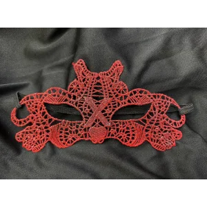 Kırmızı Dantel Masquerade Maskesi Çift Taraflı 10 No