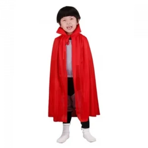 Kırmızı Renk Yakalı Pelerin Çocuk Boy 90 cm