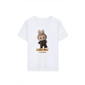 Kız Çocuk Baskılı T-Shirt - Beyaz