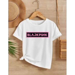 Kız Çocuk Bisiklet Yaka Baskılı T-Shirt - Beyaz