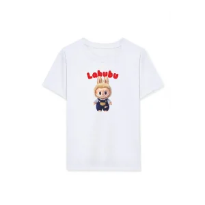 Kız Labubu Çocuk Baskılı T-Shirt - Beyaz